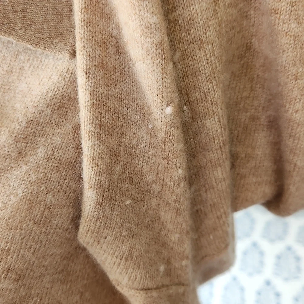 Naadam Beige 100% Cashmere Johnny Collar Sweater SZ M - Picture 3 of 3